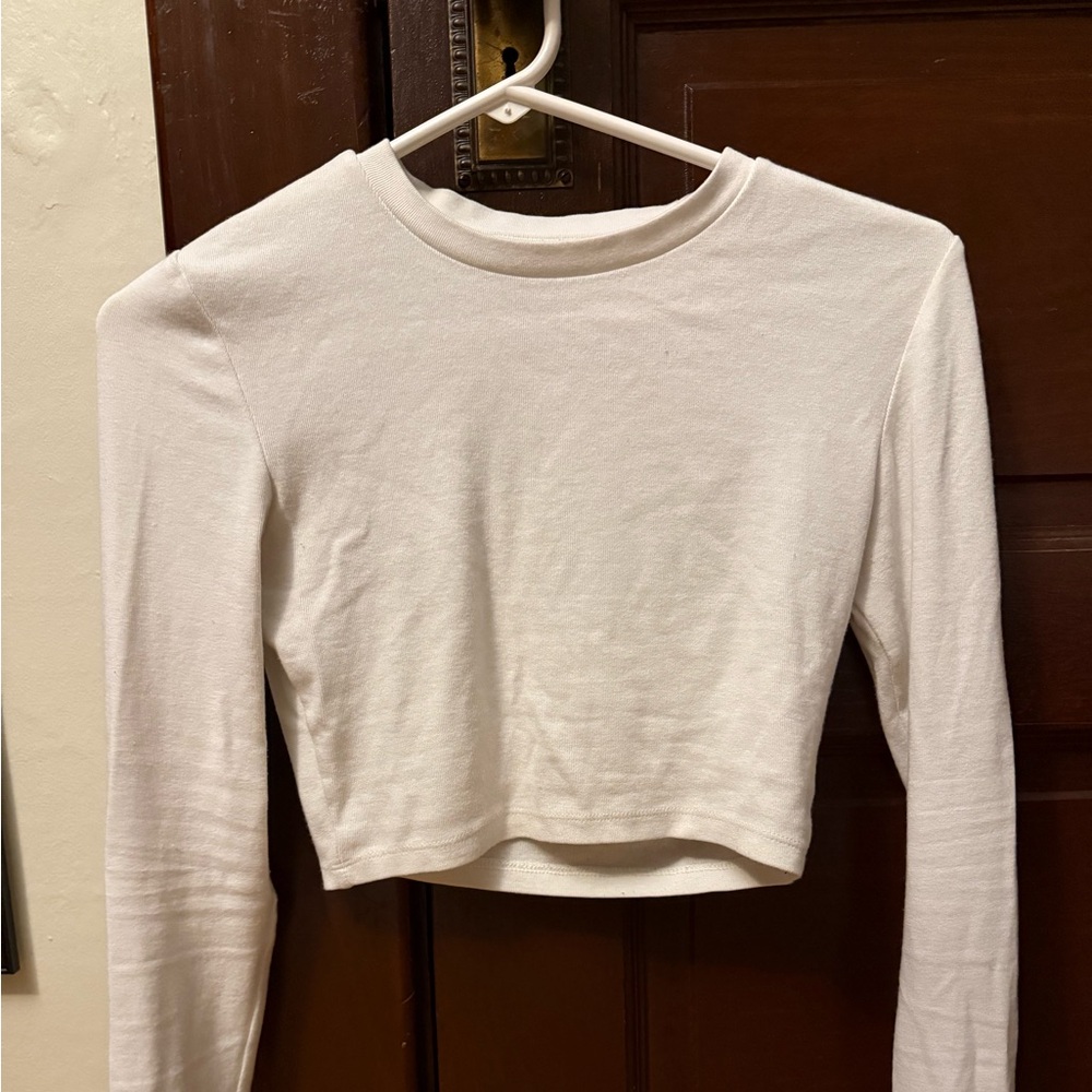 zara long sleeve cropped shirt